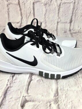 Nike Flex Control 4 Mens Training Shoes Sz 7 White/Black Lightweight Sneakers LN